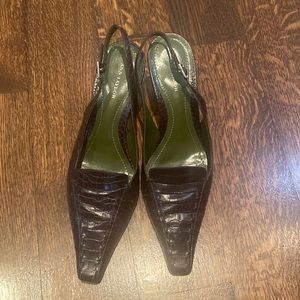 Ann Taylor Madeline Chocolate Leather Shoes